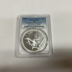 Star Wars Darth Vader 2020 - PCGS MS69 - $2 dólares - Niue edición primer día - Imagen 1 de 2
