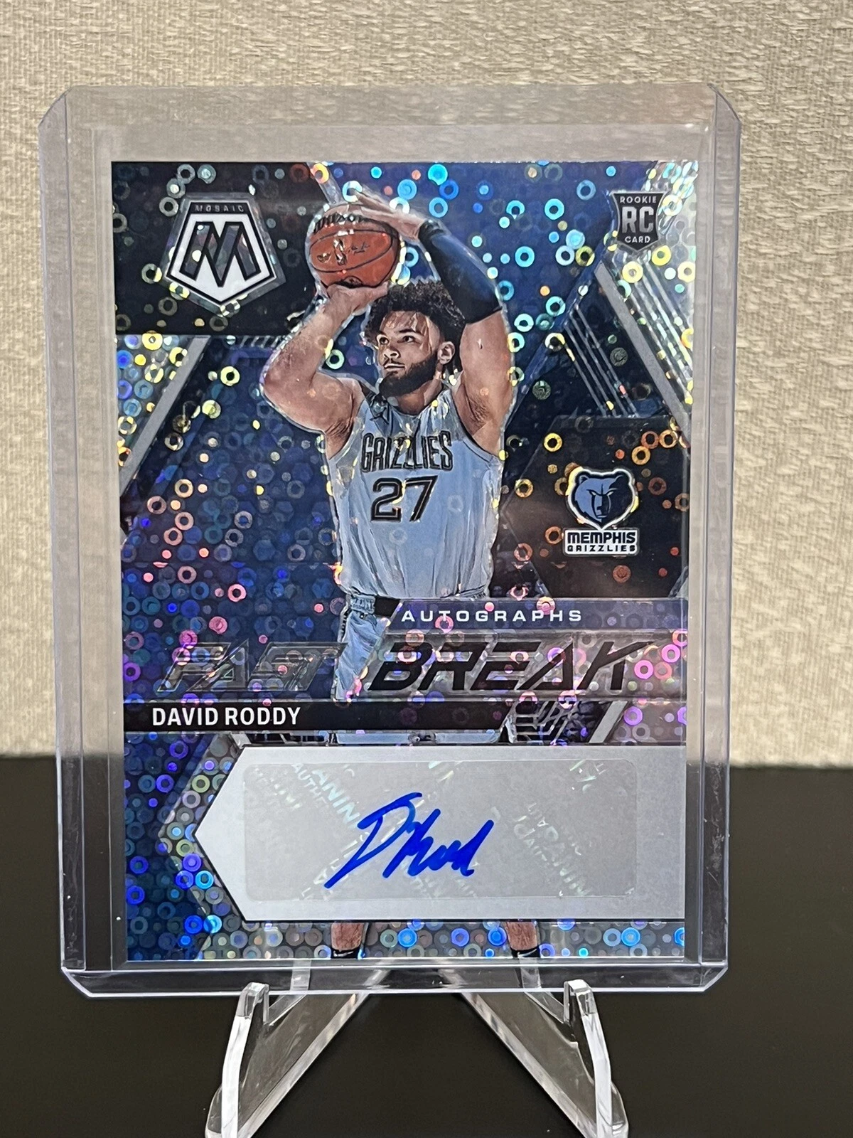 2022-23 Panini Mosaic Auto Fast Break David Roddy #FB-ROD.1 Rookie Auto RC