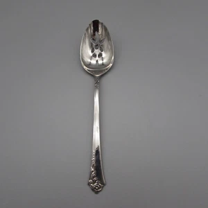 Oneida DAMAST ROSE Edelstahl Besteck Schlitz Servierlöffel WÜRFEL USA - Bild 1 von 3