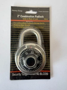 Heavy Duty Combination Padlock for Bike Gym Locker Toolbox Storage 2" - Picture 1 of 7