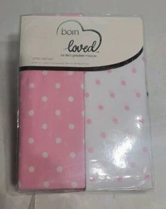 BORN LOVED FITTED CRIB SHEET PINK - Picture 1 of 2