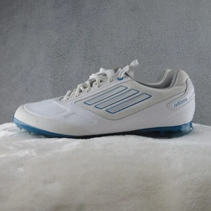 Adidas Golf Shoes Adults 8 Adizero Tour White Blue Plastic Spikes Laced 791003 - Picture 1 of 9