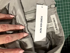 LADIES MINI SKIRT GREY MARLE FOREVER NEW S10 BUSINESS FULLY LINED INVISIBLE ZIP - Foto 1 di 5
