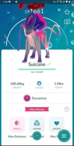 Pokémon Go - Shiny Dynamax Suicune (Comercio 20k polvo de estrellas o P.T.C 80k polvo de estrellas) - Imagen 1 de 1