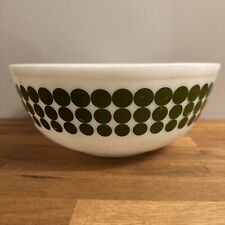 Vintage Pyrex Green Polka Dot 4 Quart Mixing Bowl Good Condition, No Chips
