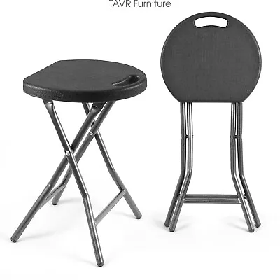 2-Pack 18.1 inch Folding Stool Metal&Plastic Foldable Stool 300lbs Capacity - Image 1 of 4