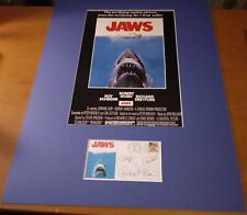 Jaws Authentic Movie Poster & 1975 Fdc Signed by Shaw, Scheider & Dreyfuss Nice!