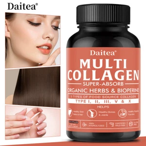 Multi Collagen 2000mg -Type I,II,III,V,X Anti-Aging 30/60/120 Caps - Picture 1 of 12