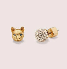 Kate Spade House Cat and Pave Gold One Size Earrings Wbruh627921