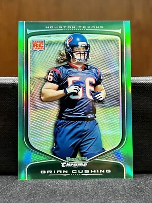 BRIAN CUSHING  2009 Bowman Chrome GREEN Refractor #149 Houston Texans RC /99 - Image 1 of 2