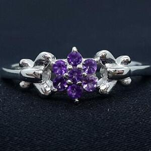 World Class .35ctw Amethyst Round Cut 925 Sterling Silver Ring Size 6