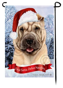 Querido Santa, Define Naughty Garden Flag - Cream Shar Pei 125B - Imagen 1 de 1