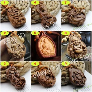 Llavero colgante chino tallado en madera Feng Shui Buda Kwan Yin dragón Pixiu - Imagen 1 de 52