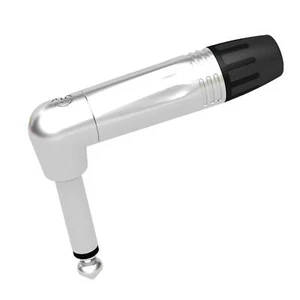 (paquete de 10) enchufe conector EETRONIC 1/4 en ángulo. Conector de parche para guitarra mono plateado de 6 mm - Imagen 1 de 2