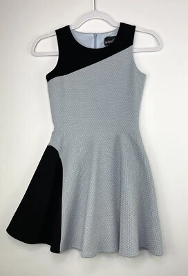 By Debra Girls' Size Medium Grayish Blue Black Jersey Knit Skater Dress EUC - Image 1 of 4