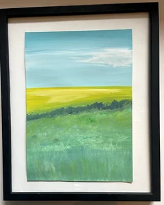 Original Painting Landscape British Fields Countryside Artwork Painting B66 - Picture 1 of 7