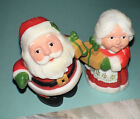 Vintage Christmas Mr & Mrs Santa Claus Salt & Pepper Shakers Holiday Table Decor