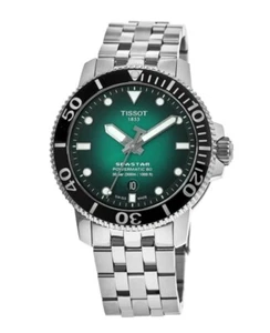 New Tissot Seastar 1000 Automatic Green Dial Men's Watch T120.407.11.091.01 - Afbeelding 1 van 3