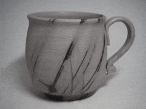 Taza Bizen azul cerámica japonesa de Hiroyuki Matsui - Imagen 1 de 7