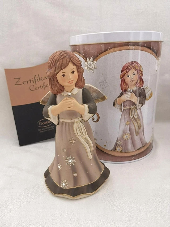 Goebel Engel Beschützt Kerze 28 Cm groß Bordeaux