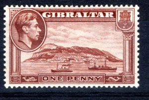 Gibraltar 1938 sg 122c 1d deep brown perf 13 1/2 LM wmk sideways - Picture 1 of 1