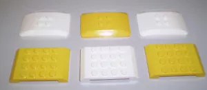 6 Used LEGO White & Yellow Wedge 6 x 4 x 2/3 Quad Curved Car Roof 98281 - 32739 - Picture 1 of 2