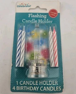 Flashing Candle #1 Birthday With Holder Flashing Color Changing New - Picture 1 of 3