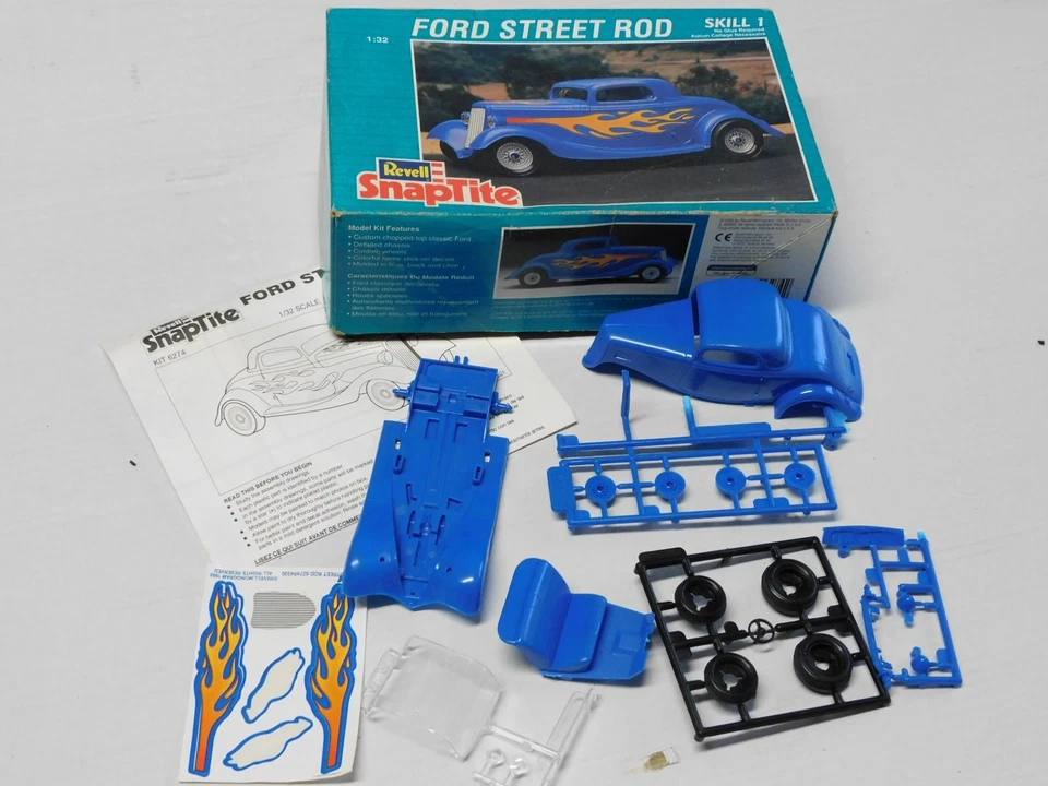 Revell Ford Street Rod SnapTite 1/32 Hot Rod car vintage plastic kit 6274 &box - Immagine 1 di 4