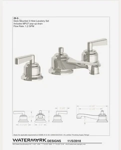 Pottery Barn HAYDEN Hebelgriff breite Waschbecken Wasserhahn, gebürstetes Nickel - Bild 1 von 4