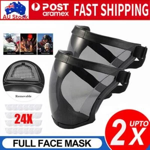 2x Anti-fog Full Face Shield Super Protective Head Cover Transparent Safety Mask - Picture 1 of 9