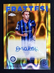 2024-25 Topps Chrome David Frattesi Gold Refractor Auto Inter Milan 18/50 - Picture 1 of 2