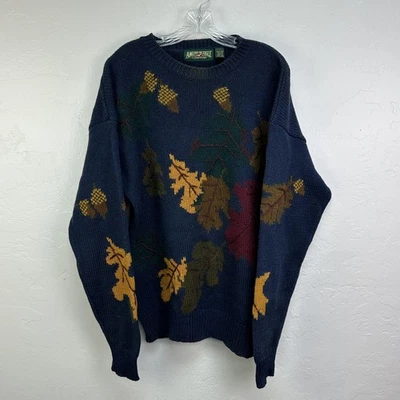 Vintage American Eagle Sweater Mens Large Blue Crewneck Wool Autumn Knit 90s - Image 1 of 4