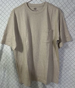 COVINGTON Pocket T-Shirt Large Tan NWT Casual Dress Solid Blank Plain Vintage - Picture 1 of 13