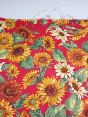 Joan Kessler for Concord Fabric Sunflowers 3 Yards +8"  x 44"  100% Cotton - Image 1 of 3