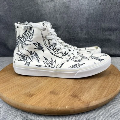 Vans Mujer Talla 8 Zapatos Blancos Fuera de la Pared Parte Superior Alta Bambú Monopatín Cremallera Foto 1 de 4