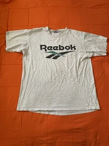 Vintage Reebok T Shirt Mens Large Gray Single Stitch Faded Retro 90s - Picture 1 of 6