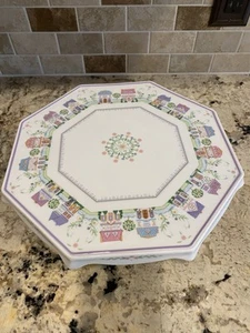 LENOX Village Pedestal Cake Plate 2003 Porcelain 12" Octagon NEW - Picture 1 of 3