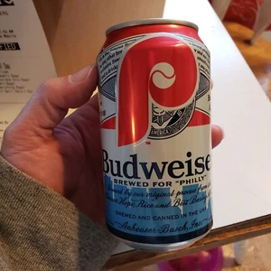 2023 BUDWEISER MLB lata de cerveza vacía EDICIÓN LIMITADA con pestaña FILADELFIA PHILLIES CASI NUEVA - Imagen 1 de 4