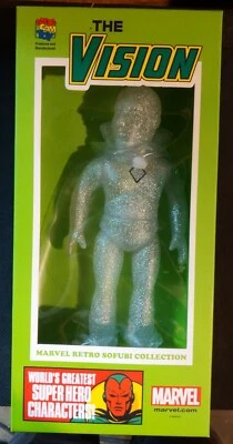 Boneco Marvel Hero Retro Sofubi Vision PX transparente 10 polegadas SDCC Medicom NOVO LACRADO - Imagem 1 de 2