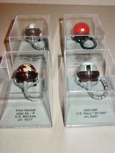 Set of 4 CDC Armour/Franklin Mint Pilot Helmets HGU 55P/ 33P Die-Cast 1:8 scale - Picture 1 of 24