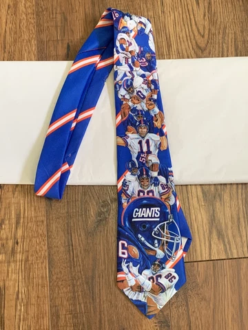 Mens New York Giants Football NFL Necktie Vintage Ralph Marlin USA Made 100 Poly Cover