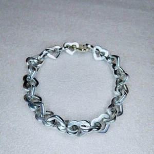 Pulsera Tiffany and Co Eslabones Corazón Plata Esterlina 925 750 18K - Imagen 1 de 4