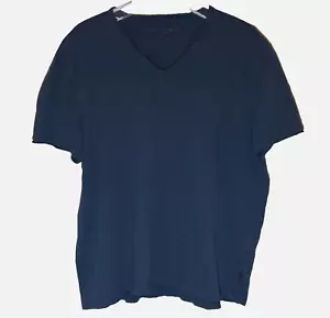 John Varvatos T-Shirt Mens XL Blue Faded Wash V Neck Cotton Tee Casual Preppy - Picture 1 of 10