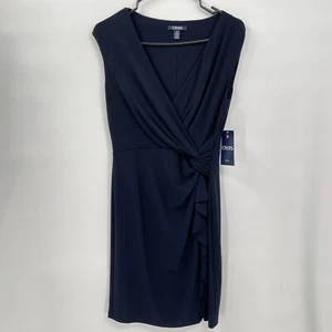 CHAPS Women’s Twisted Front Dress Blue Size Medium Petite - Picture 1 of 10