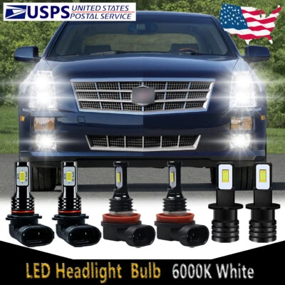 For Cadillac STS 2005-2011 - 6X LED Headlight Bulb High Low Beam + Fog Light HKB - Image 1 of 4