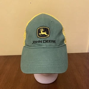 John Deere Youth Strapback Trucker Hat - One Size - Green/Yellow - Adjustable - Picture 1 of 4