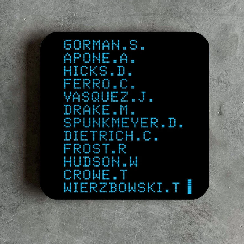 DIGITAL PHARAOH Aliens Inspired Colonial Marines Names Drinks Coaster Nostromo Weyland Yutani