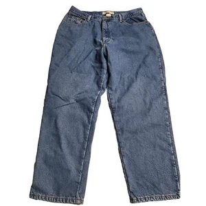 2644 L. L. Bean Double L Relaxed Fit Fleece gefütterte Jeans Damen 18 Petite - Bild 1 von 5
