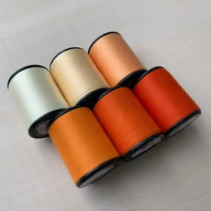 Orange Color shades 6 Spools Sewing Thread All Purpose Spun Polyester 600 Yards - Picture 1 of 12