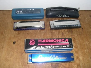 3 X ASSORTED USED CASED / BOXED MOUTH ORGANS / HARMONICAS - Picture 1 of 4